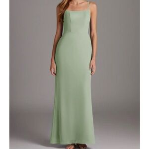Azazie Tayla Dusty Sage Chiffon Maxi Dress